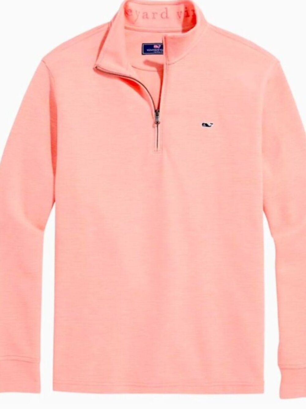 Vineyard Vines Men's Coral Zip-Up Sweater